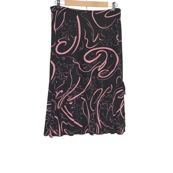ES.SE Vintage Y2K Midi Skirt Pink & Black Size Large - Picture 1 of 6